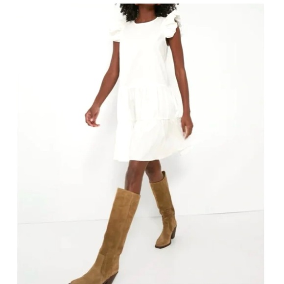 Tuckernuck Pomander Place Corrine Flutter Sleeve Dress - White -xl - Picture 1 of 6